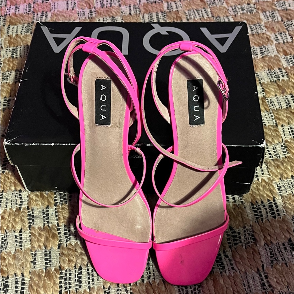 Aqua Women's Hot Pink Strappy Heels